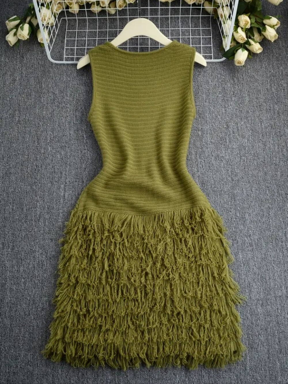 Summer Vacation Fringe Skirt Vest Dress Nian - Picture 2 of 6